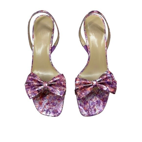 NWT Maryam Nassir Zadeh Flora Violet Marble Slingback Heels Sandals 36 - Picture 2 of 12